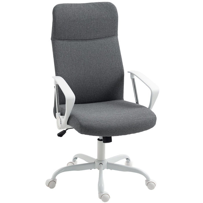 HOMCOM Fabric High Back Office Chair - Grey