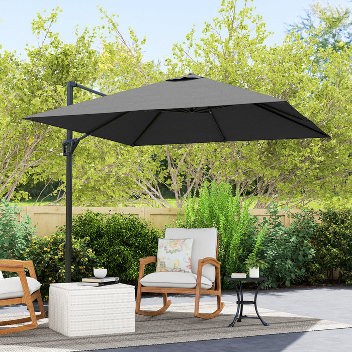 Outsunny Patio Offset Parasol Umbrella - Dark Grey