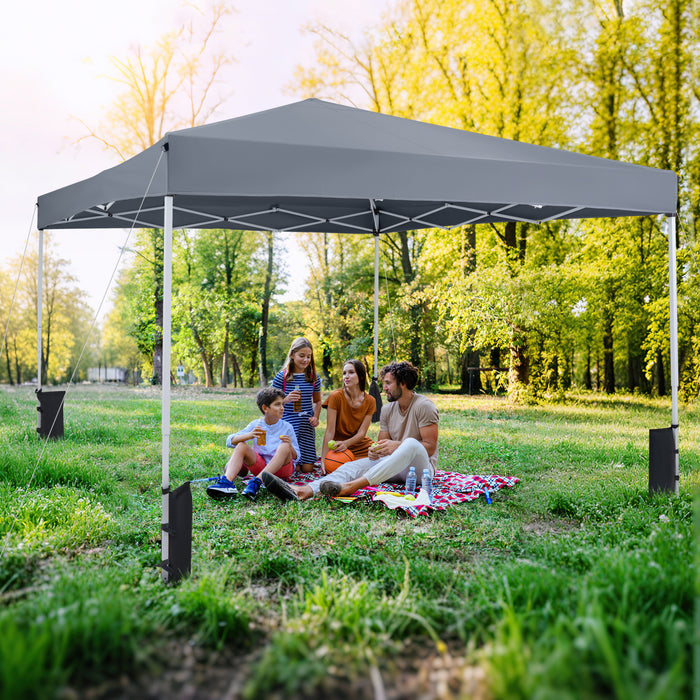 290 x 290 cm Pop up Canopy Tent with Carrying Bag and 4 Sandbags-