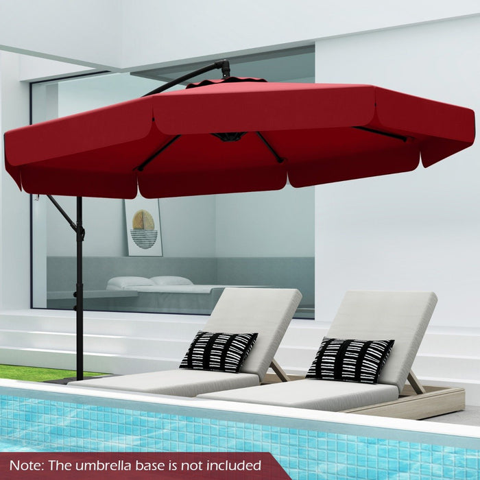 290 cm Patio Cantilever Umbrella with Easy Tilt Adjustment and Ruffled Edge-