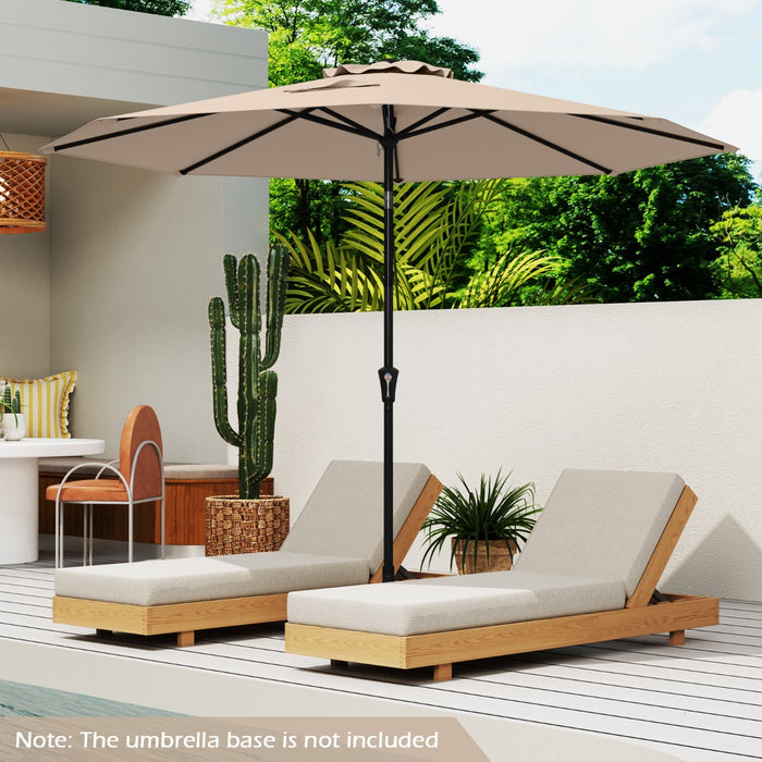 290 CM Patio Umbrella with Crank and 8 Sturdy Ribs for Garden Yard-