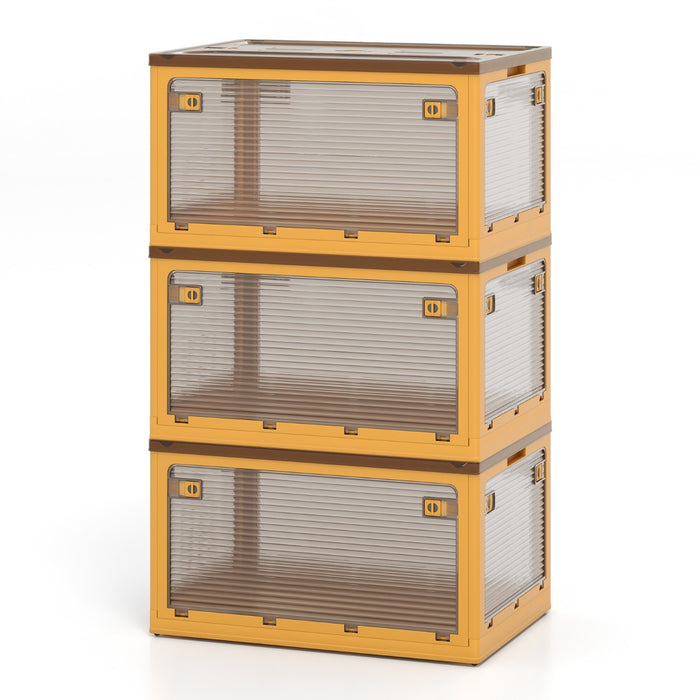 292 L Collapsible Storage Bins 3-Pack Stackable Storage Boxes with Lids-