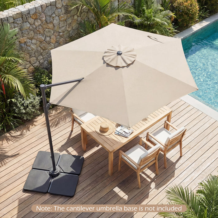 292cm Patio Cantilever Umbrella Large Offset Hanging Umbrella with 360° Rotation-