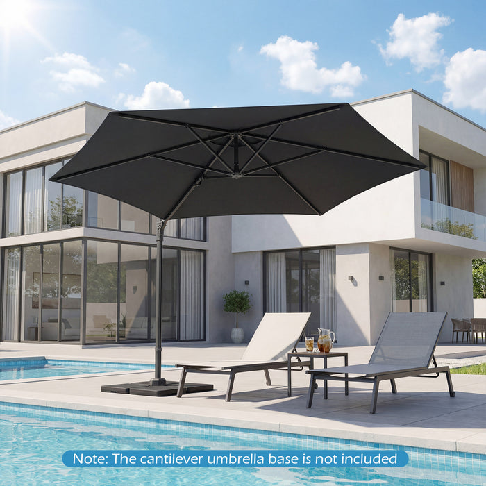 292cm Patio Cantilever Umbrella Large Offset Hanging Umbrella with 360° Rotation-