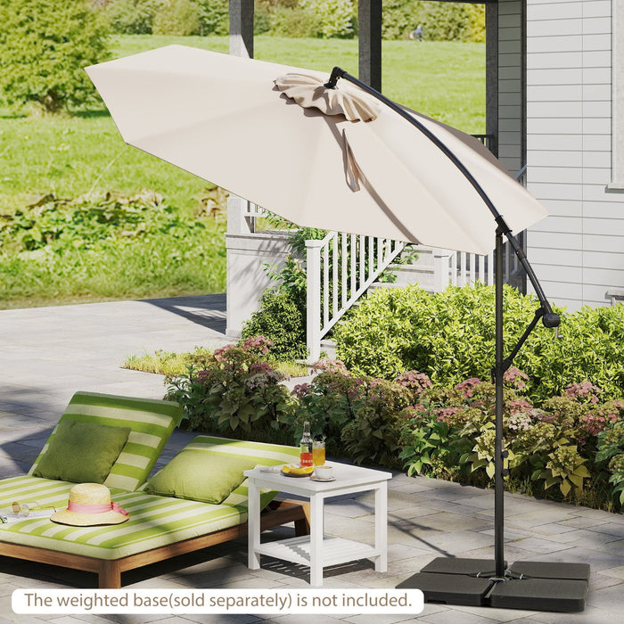 295 cm Patio Offset Umbrella with Easy Tilt Adjustment and Crossed Base-