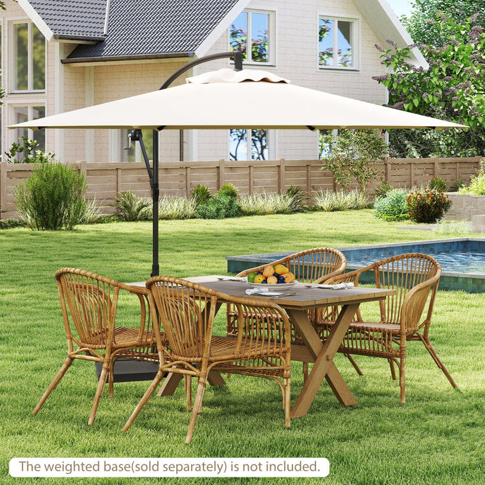 295 cm Patio Offset Umbrella with Easy Tilt Adjustment and Crossed Base-