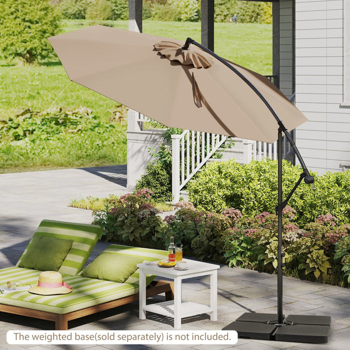 295 cm Patio Offset Umbrella with Easy Tilt Adjustment and Crossed Base-