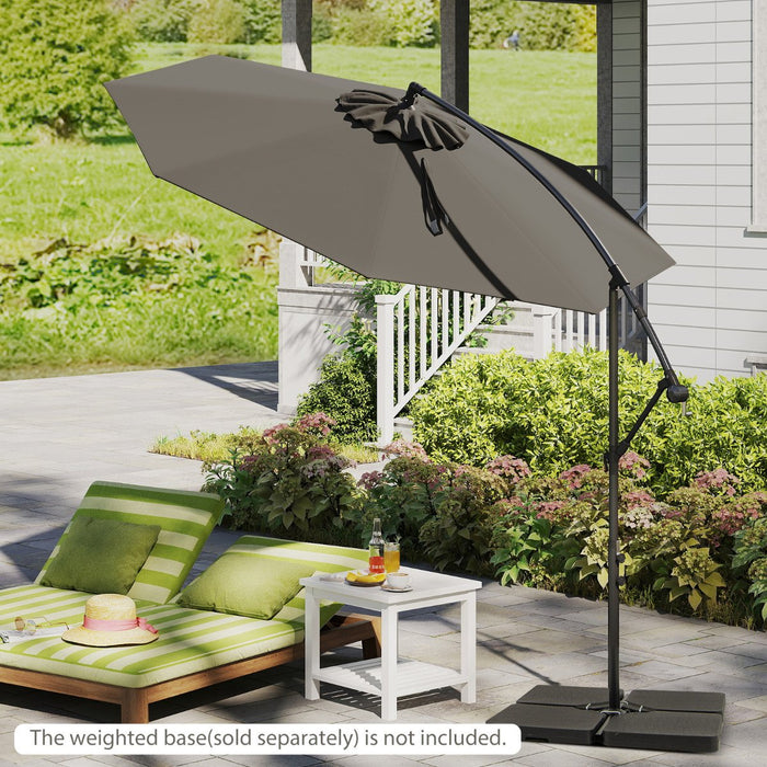 295 cm Patio Offset Umbrella with Easy Tilt Adjustment and Crossed Base-
