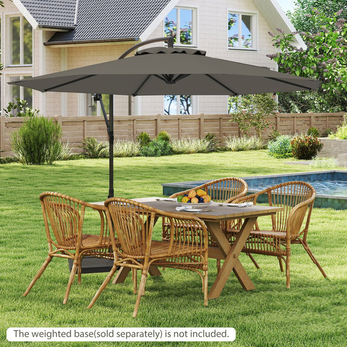 295 cm Patio Offset Umbrella with Easy Tilt Adjustment and Crossed Base-