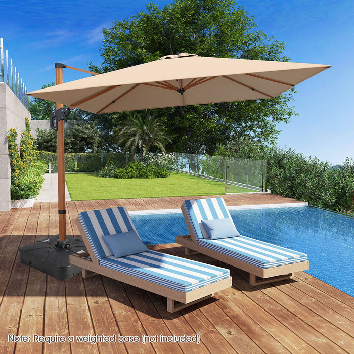 297 cm Outdoor Patio Cantilever Umbrella with 360° Rotation-