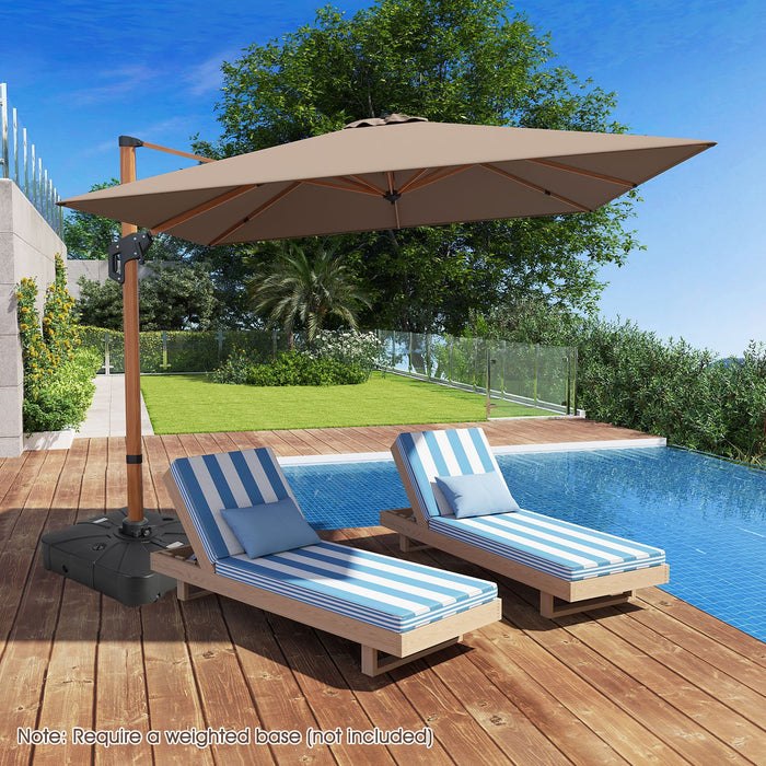 297 cm Outdoor Patio Cantilever Umbrella with 360° Rotation-