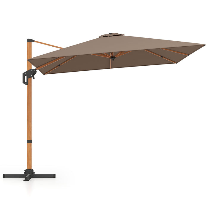 297 cm Outdoor Patio Cantilever Umbrella with 360° Rotation-