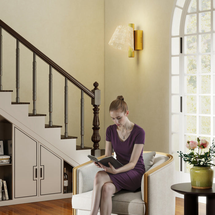 HOMCOM Led Wall Lamp 2 Pack, 5W Modern Indoor Starry Wall Light, Colour Temperature Adjustable 3000K/4000K/6500K, for Bedroom, Living Room, Hallway, Stairs, Gold Tone