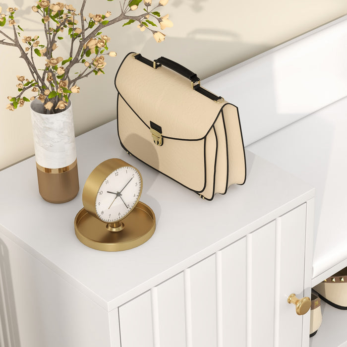 HOMCOM Shoe Storage Unit, with Padded Seat - White | Aosom UK