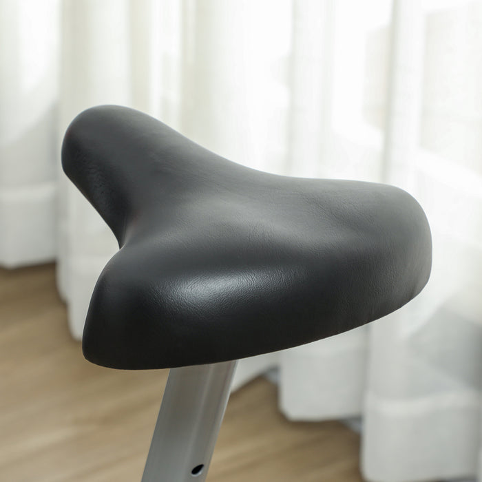 SPORTNOW Quiet Exercise Bike Stationary Bike with 8-Level Magnetic Resistance, Heart-Rate Sensor and Wheels, Grey | Aosom UK