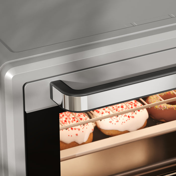 HOMCOM 21L Mini Countertop Oven, 100°C-230°C Adjustable Temp - Silver Tone