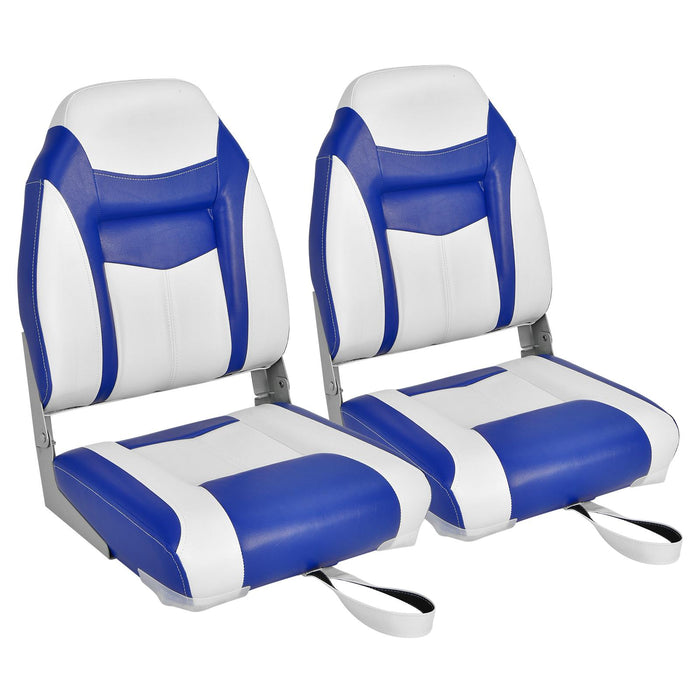 High Back Boat Seat - 2 Pieces Set, High-Density Sponge Cushion - Ideal Comfort for Boat Owners