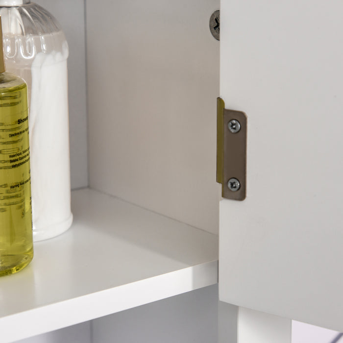 HOMCOM Bathroom Wall Cabinet, Medicine Cabinet, Kitchen Cupboard with 2 Doors and Adjustable Shelf, White
