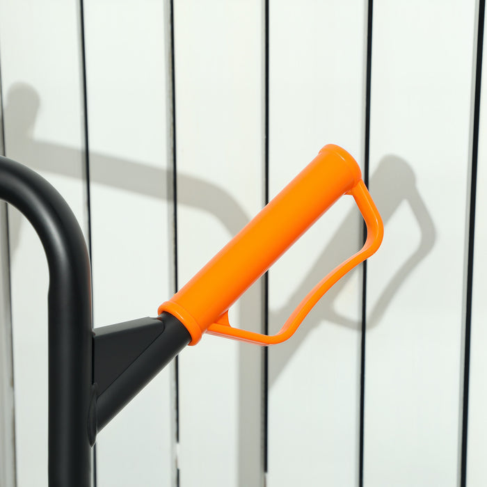 DURHAND Steel Climbing Stairs Trolley Hand Trucks 6-Wheels Foldable Load Cart 120kg, Orange