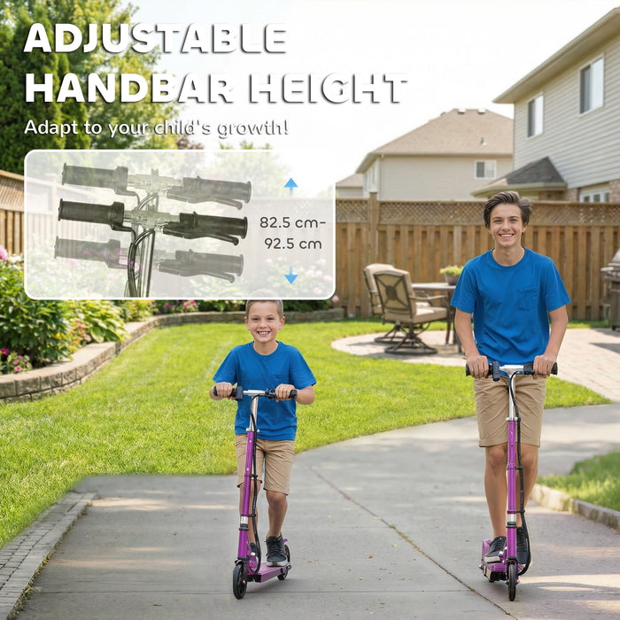 HOMCOM Foldable Electric Kids Scooter, Ride-on for Ages 7-14 Years, Purple