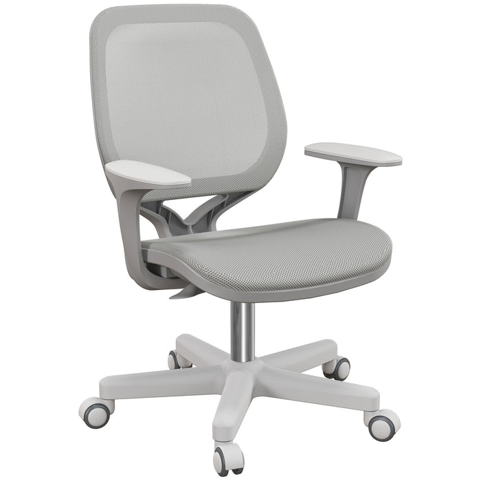 Vinsetto Office Chair, Breathable Mesh Swivel Desk Chair with Adjustable Height and  360° Swivel Security Wheels for Home Office, Study, Grey