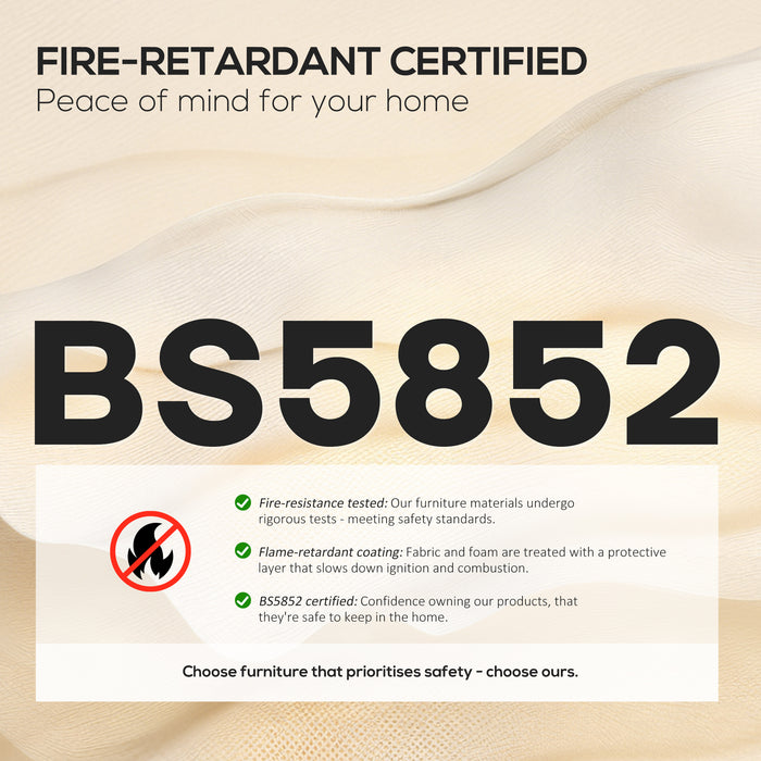 HOMCOM Modern 3 Seater Sofa with Spring Cushion, 212 cm Fabric Jumbo Cord Sofa Couch with 2 Scatter Cushions, Upholstered Corduroy Settee for Living Room, Bedroom, Home Office, Cream White