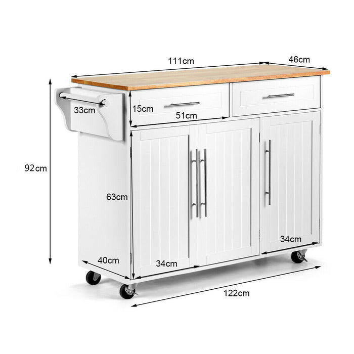 Kitchen Island Trolley with Shelves-