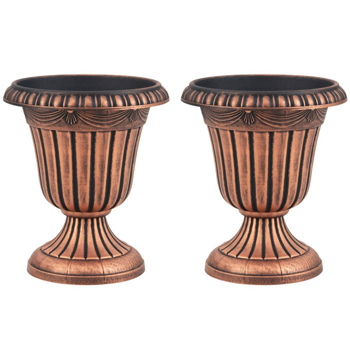 46cm Tall Vintage Planters Set of 2 Urn Plastic Flower Pots-