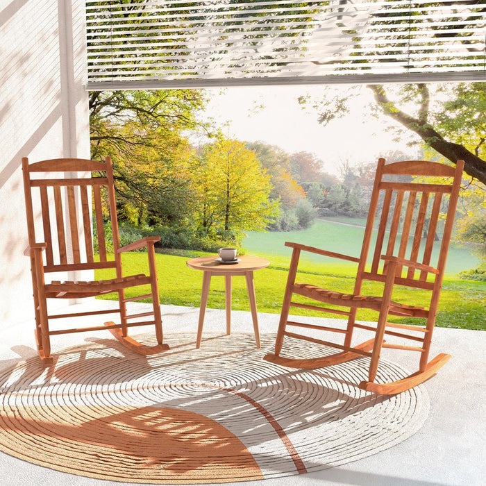 Outdoor Poplar Wood Rocking Chair-