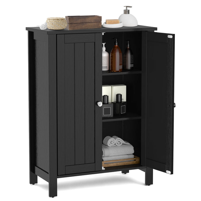 2-Door Freestanding Bathroom Floor Cabinet with Adjustable Shelves-