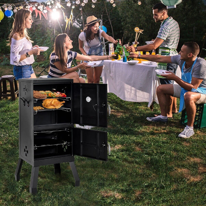 2-Layer Vertical Charcoal Smoker Oven