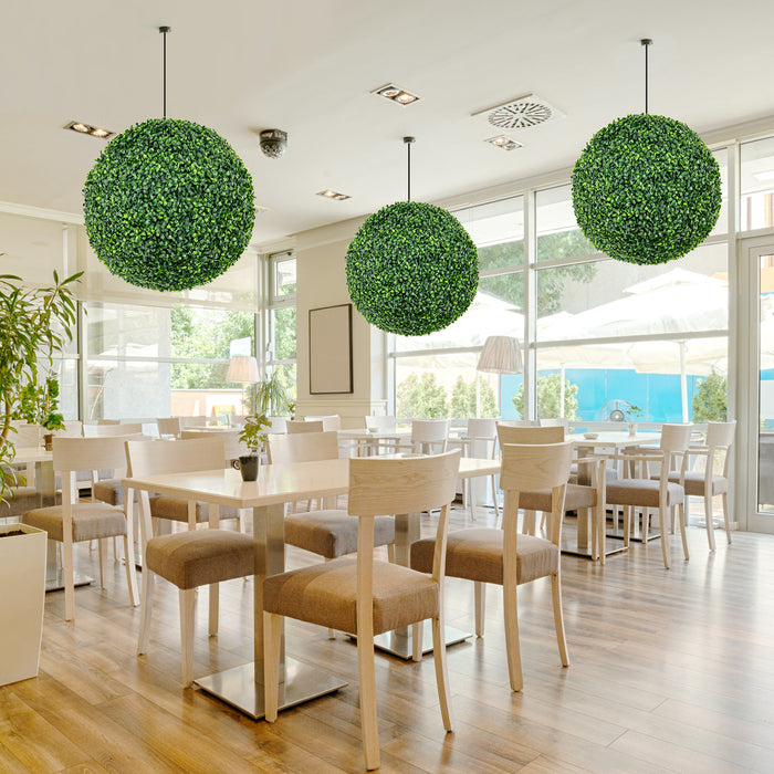 2 PCS 39cm/50cm Artificial Plant Boxwood Topiary Ball-