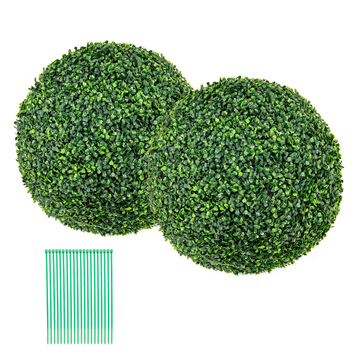 2 PCS 39cm/50cm Artificial Plant Boxwood Topiary Ball-