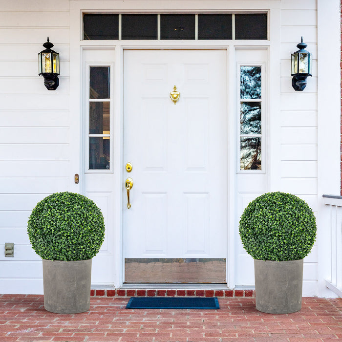 2 PCS 39cm/50cm Artificial Plant Boxwood Topiary Ball-