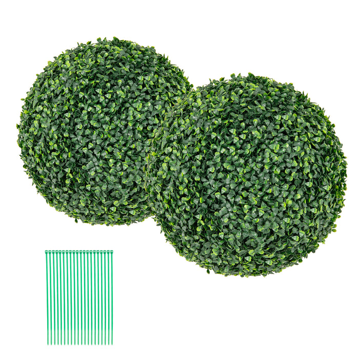 2 PCS 39cm/50cm Artificial Plant Boxwood Topiary Ball-