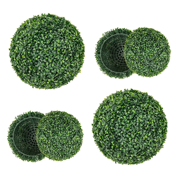 2 PCS 39cm/50cm Artificial Plant Boxwood Topiary Ball-
