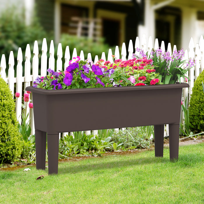 2 Pieces Raised Garden Beds with Detachable Legs and Drainage Hole-White