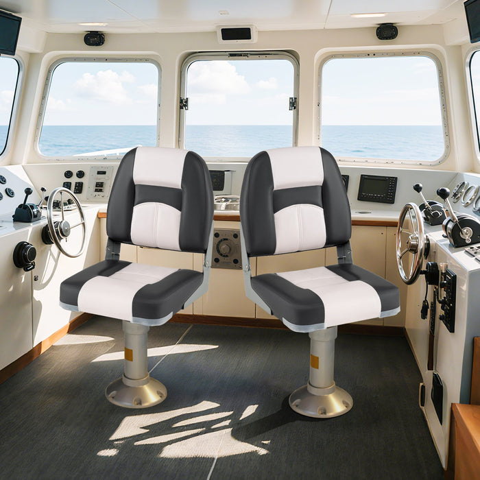 2-Pack Boat Seats with Thick Sponge Padding-