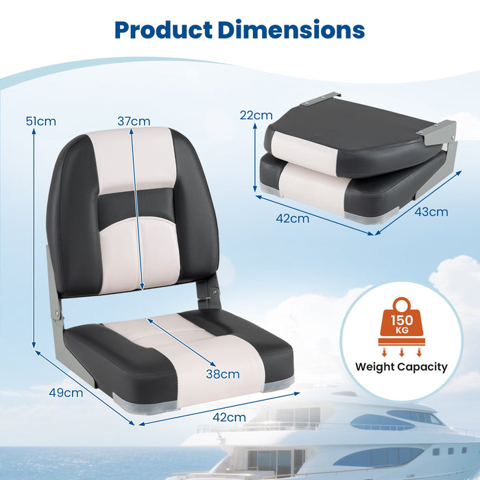 2-Pack Boat Seats with Thick Sponge Padding-