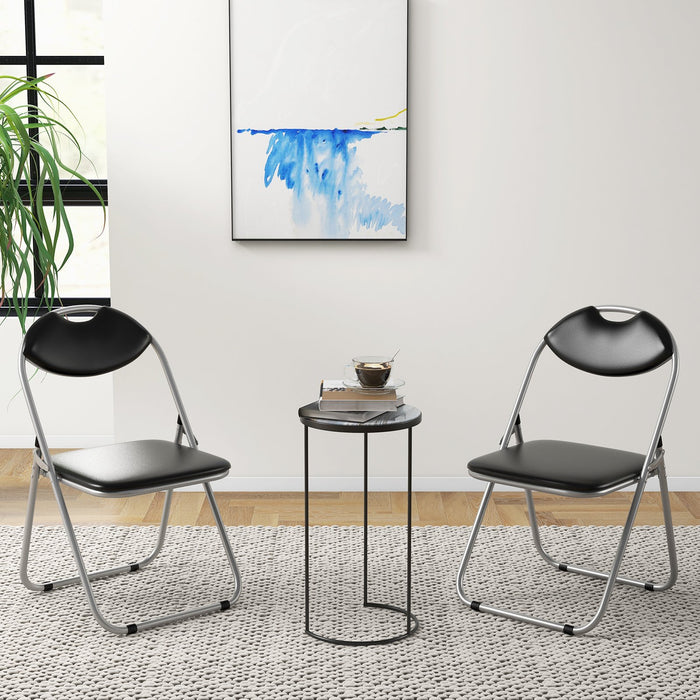 2 Pack Folding Commercial Grade Metal Chair with Padded Seat