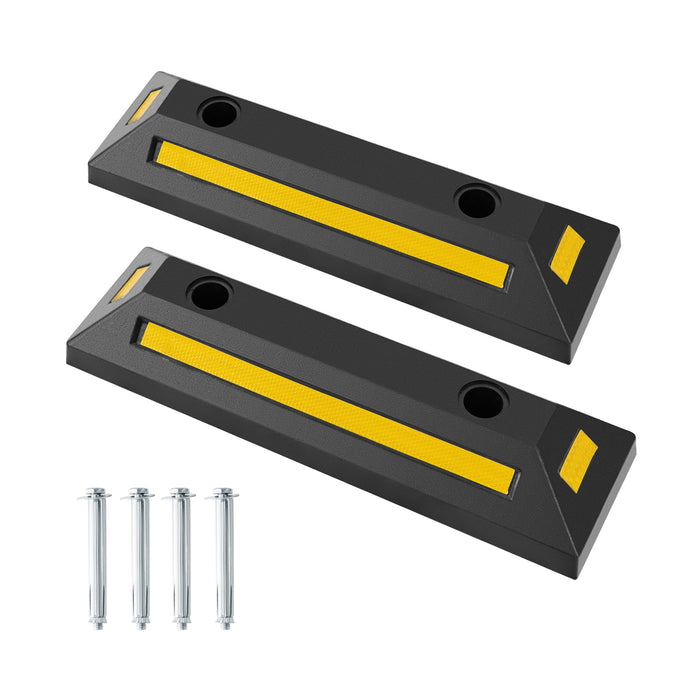 2 Pack Garage Vehicle Floor Stopper with Reflective Stripes-