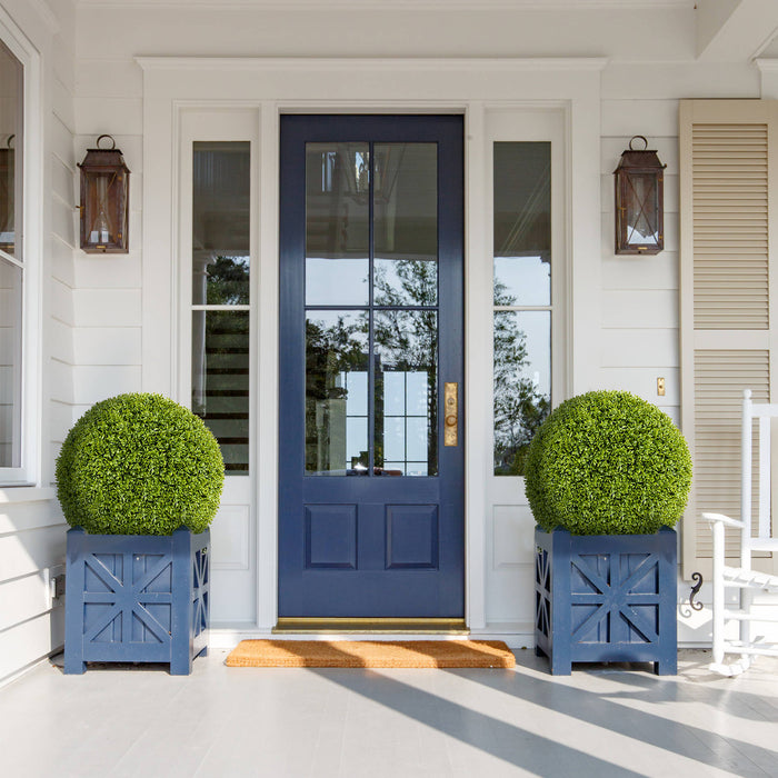 2 Pieces 50cm Artificial Plant Boxwood Topiary Ball for Patio Garden Front Door Balcony Backyard-