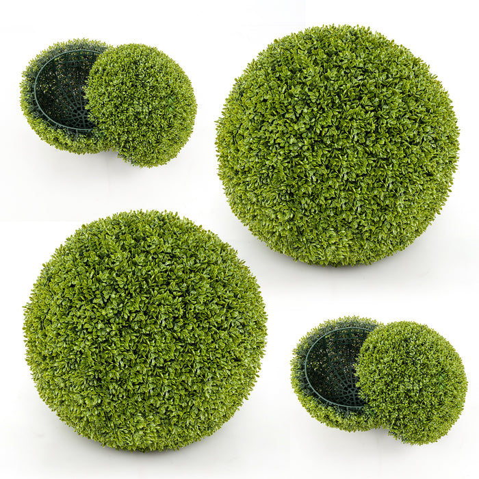 2 Pieces 50cm Artificial Plant Boxwood Topiary Ball for Patio Garden Front Door Balcony Backyard-