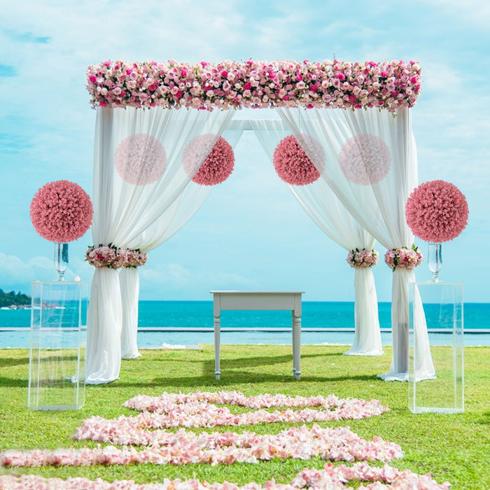 2 Pieces Artificial Plant Topiary Balls with 7 Layers Leaves