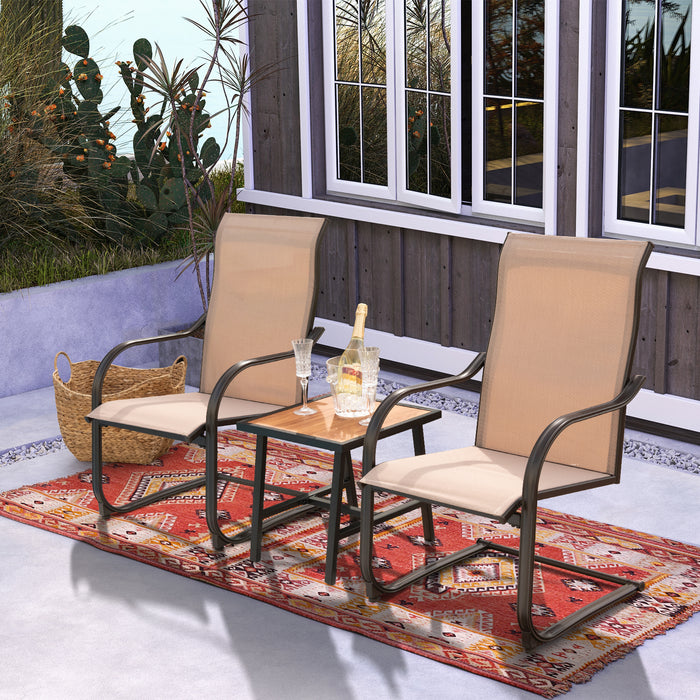 2 Pieces Outdoor Dining Chairs with Cozy and Breathable Seat Fabric-