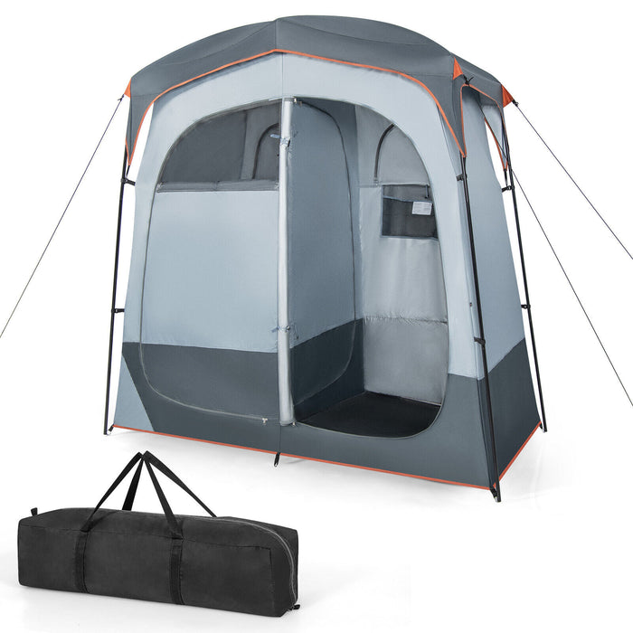 2 Rooms Privacy Shelter Tent with Removable Rain Fly-
