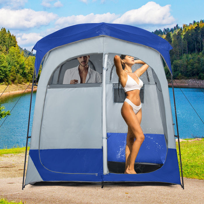 2 Rooms Privacy Shelter Tent with Removable Rain Fly-
