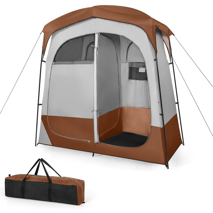 2 Rooms Privacy Shelter Tent with Removable Rain Fly-
