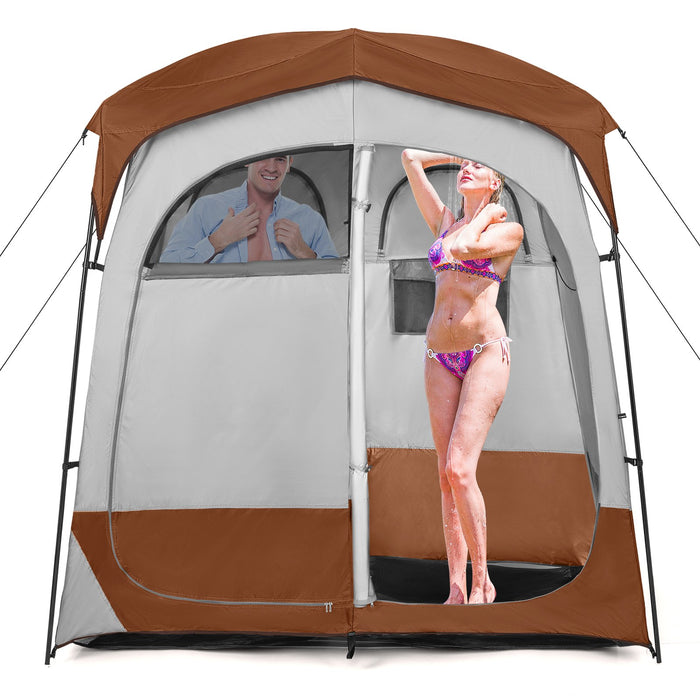 2 Rooms Privacy Shelter Tent with Removable Rain Fly-