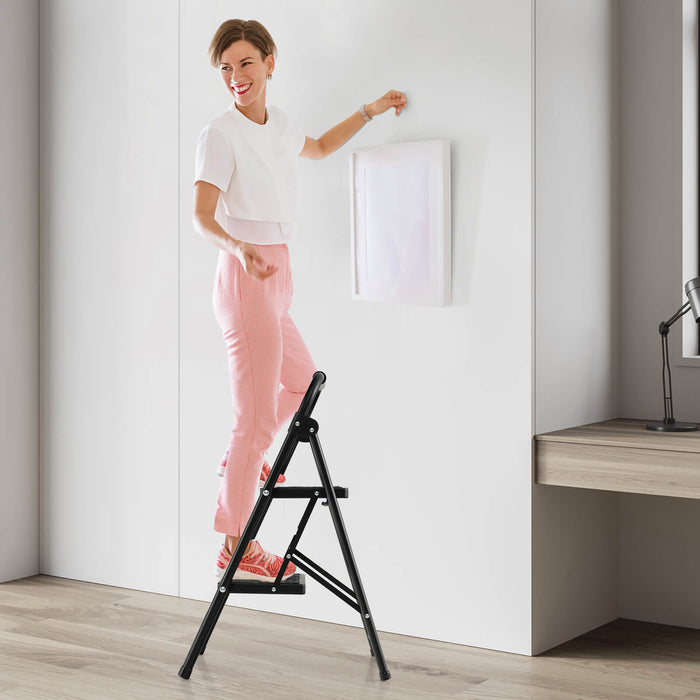 2 Step Folding Ladder with Safe Lock and Hand Grip-